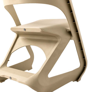ArtissIn Set of 4 Dining Chairs Office Cafe Lounge Seat Stackable Plastic Leisure Chairs Beige Deals499