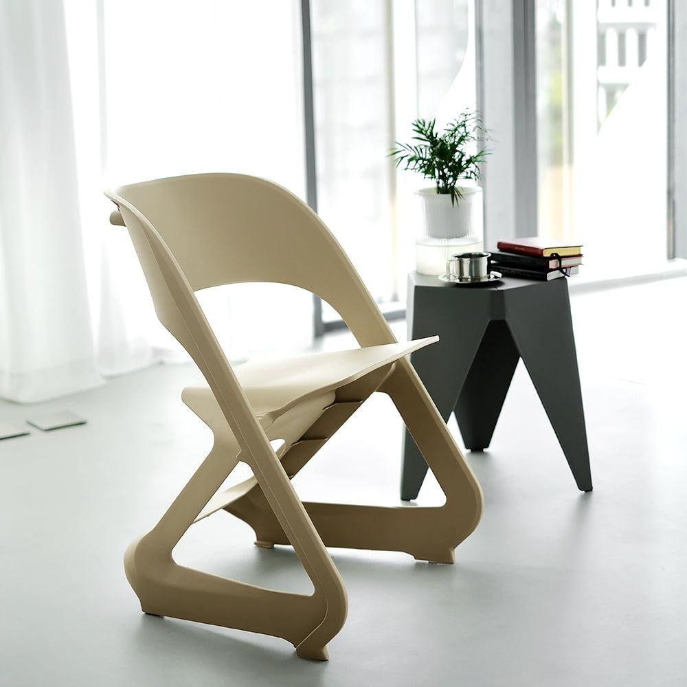 ArtissIn Set of 4 Dining Chairs Office Cafe Lounge Seat Stackable Plastic Leisure Chairs Beige Deals499