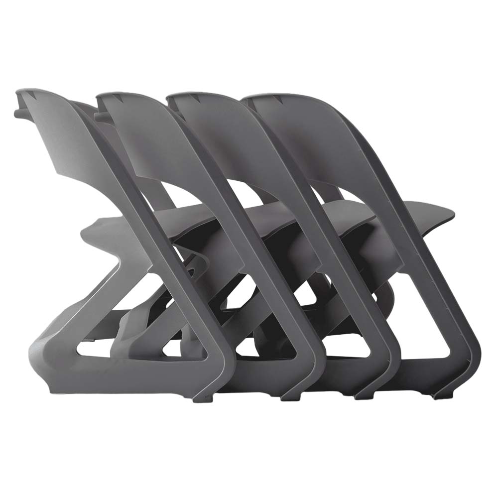 ArtissIn Set of 4 Dining Chairs Office Cafe Lounge Seat Stackable Plastic Leisure Chairs Grey Deals499
