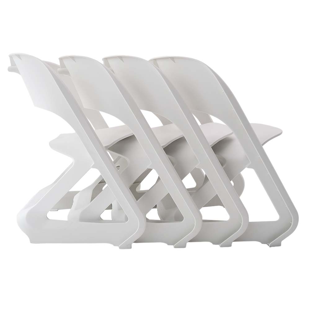 ArtissIn Set of 4 Dining Chairs Office Cafe Lounge Seat Stackable Plastic Leisure Chairs White Deals499