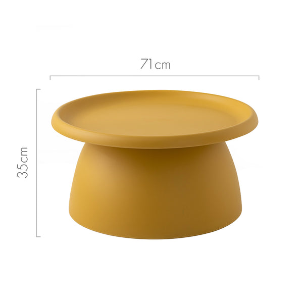ArtissIn Coffee Table Mushroom Nordic Round Large Side Table 70CM Yellow Deals499