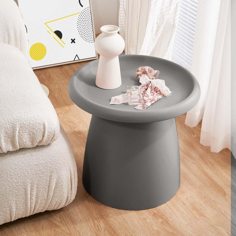 ArtissIn Coffee Table Mushroom Nordic Round Small Side Table 50CM Grey Deals499