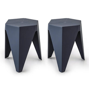 ArtissIn Set of 2 Puzzle Stool Plastic Stacking Stools Chair Outdoor Indoor Blue Deals499