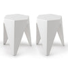 ArtissIn Set of 2 Puzzle Stool Plastic Stacking Stools Chair Outdoor Indoor White Deals499