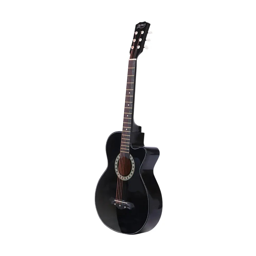 ALPHA 38 Inch Wooden Acoustic Guitar with Accessories set Black Deals499