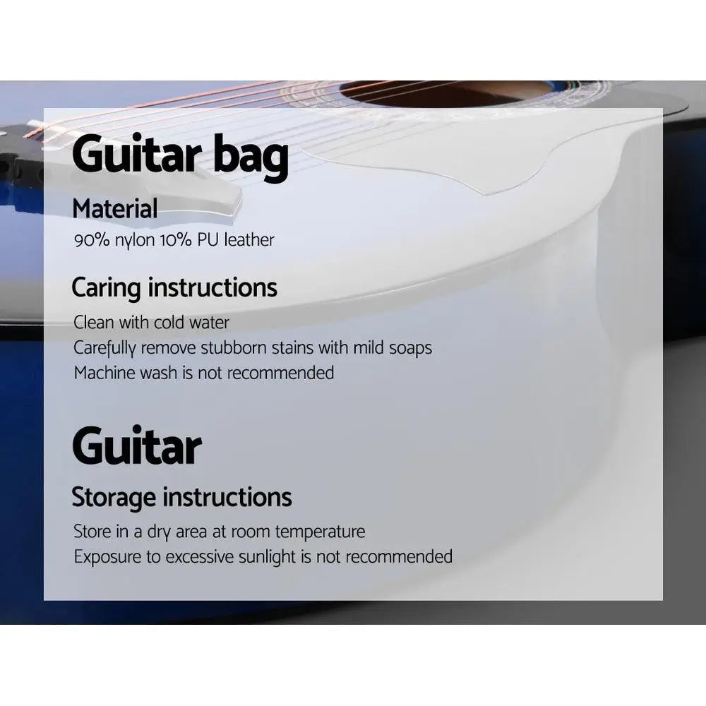 ALPHA 38 Inch Wooden Acoustic Guitar with Accessories set Blue Deals499