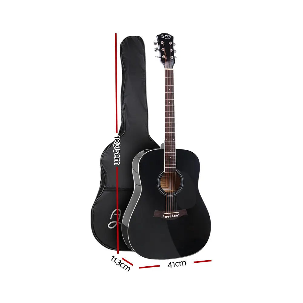 ALPHA 41 Inch Wooden Acoustic Guitar Black Deals499