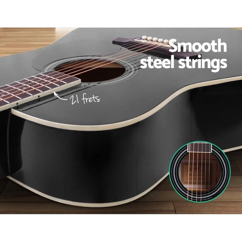 ALPHA 41 Inch Wooden Acoustic Guitar Black Deals499