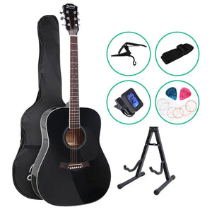 ALPHA 41 Inch Wooden Acoustic Guitar with Accessories set Black Deals499