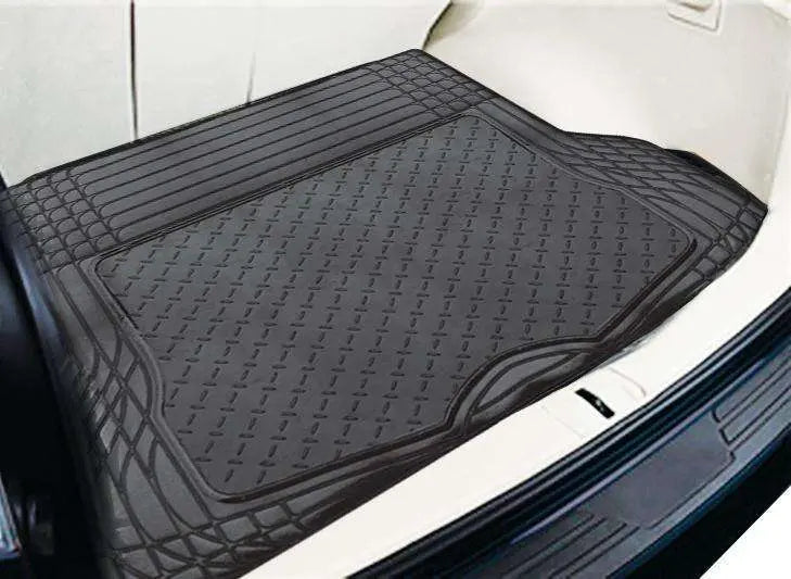 ALUMINIUM LOOK 1-Piece Boot Mat - BLACK [Rubber/Aluminium Look] Deals499