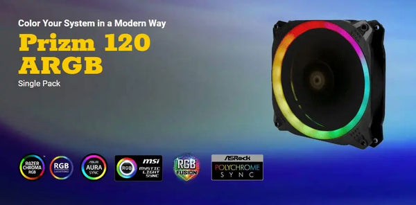 ANTEC Prizm 120mm ARGB PWM Fan V2 Dual-Ring Hydraulic Bearing, 18 Independent LED Beads. 2 Years Warranty ANTEC