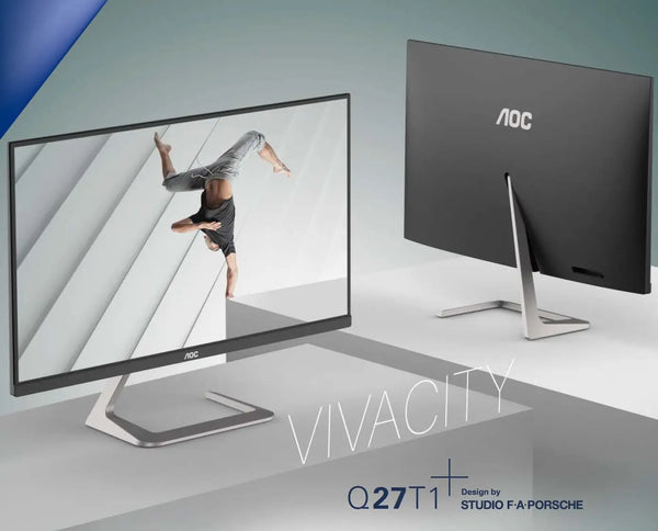 AOC 27' QHD 2560 x 1440, IPS, Zero Edge(Edge-M) 75Hz 4ms, DP, HDMI, Adaptive Sync, design by Studio F.A. Porsche AOC