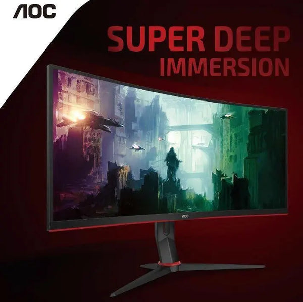 AOC 34' Curved 3440 x 1440 21:9, 1ms, HDR, Ultra Fast 144Hz Panel, Adaptive Sync Gaming Monitor AOC