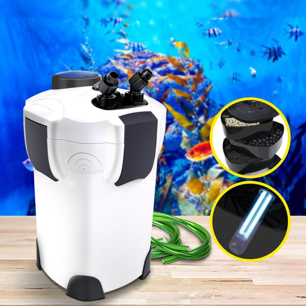 Aquarium External Canister Filter Aqua Fish Tank UV Light with Media Kit 2400L/H Deals499
