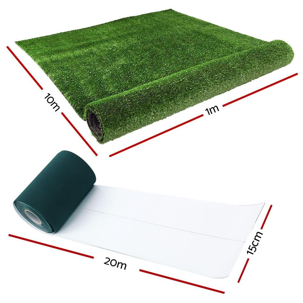 Primeturf 2x10m Artificial Grass Synthetic Fake 20SQM Turf Lawn 17mm Tape Deals499