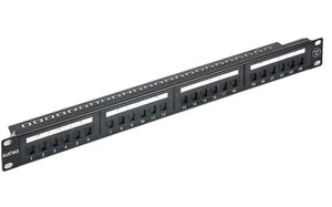 ASTROTEK 24 Ports UTP Patch Panel CAT6 RJ45 for 19' 1RU Rack Mount Data Network Cabinet Server PCB Type 110/Krone 3U' Black LS ASTROTEK