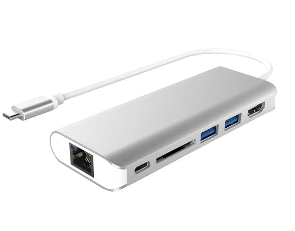ASTROTEK All-in-One Dock Thunderbolt USB-C 3.1 Type-C to HDMI+USB3.0+Card Reader+RJ45 Gigabit LAN+TypeC PD Function for Macbook Pro ~CBAT-UTYPEC-DOCK2 ASTROTEK