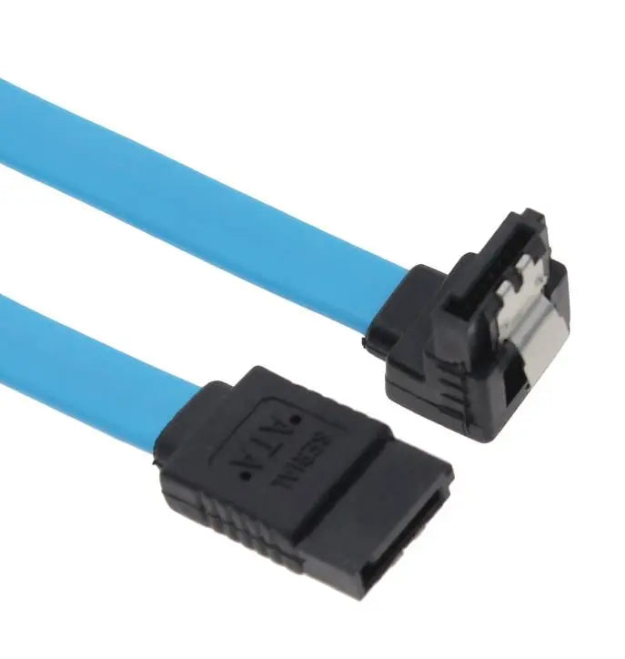 ASTROTEK SATA 3.0 Data Cable 50cm Male to Male 180 to 90 Degree with Metal Lock 26AWG Blue LS ASTROTEK