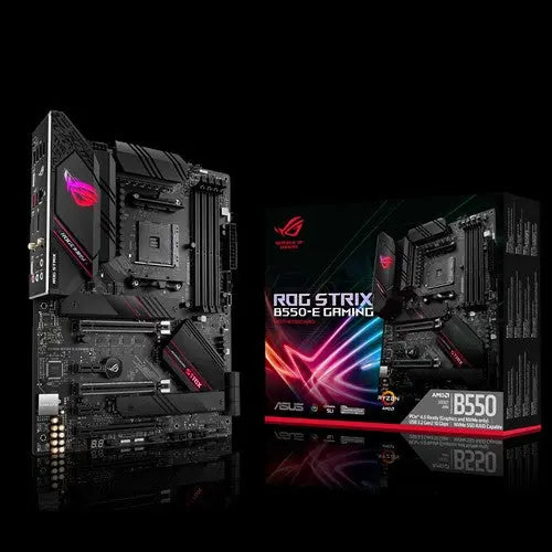 ASUS AMD B550 ROG STRIX B550-E GAMING (Ryzen AM4) ATX MB, Dual M2, PCIe 4.0, 2.5Gb LAN, WiFi 6, BT 5.1, 2x SLI, 3x CrossFireX, USB 3.2 Gen2 A&C, AuraS ASUS
