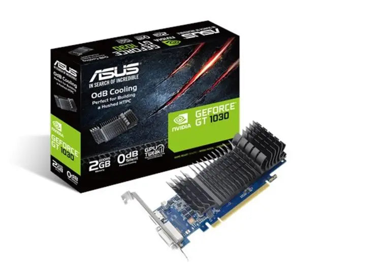 ASUS nVidia GT1030-SL-2G-BRK PCIe Card GDDR5 8K 7680x4320 1xHDMI 1xDVI 1455/1354 MHz ASUS