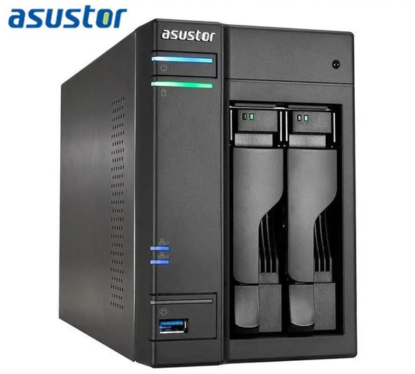ASUSTOR AS6302T 2 Bay NAS Intel Celeron J3355 Dual Core 2.0 GHz 2GB DDR3L 2xGbE 3xUSB3.0 1xUSB3 Type-C HDMI WoW Hardware encryption Virtualization LS ASUSTOR