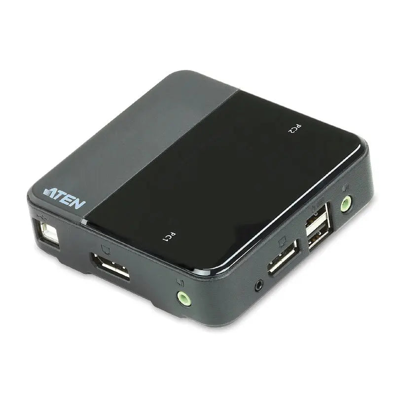 ATEN 2 Port USB 2.0 DisplayPort 4K KVM Switch 4096 Ã— 2160 @ 60 Hz, DP 1.2 2 DisplayPort Cables, 2 USB Cables Audio Cables ATEN