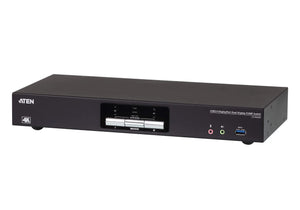 ATEN Desktop KVMP Switch 2 Port Dual Display 4k DisplayPort w/ audio, Cables Included, 2x USB Port, Selection Via Front Panel ATEN