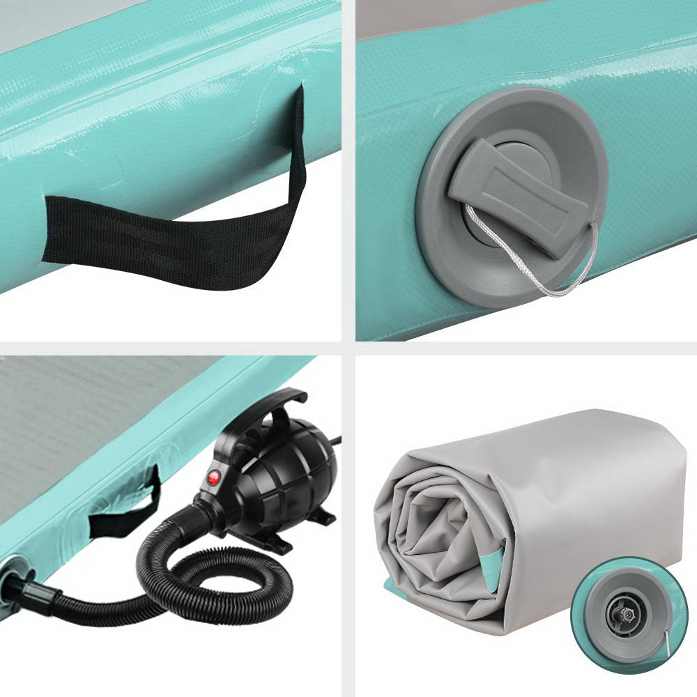 Everfit GoFun 5X1M Inflatable Air Track Mat with Pump Tumbling Gymnastics Green Deals499