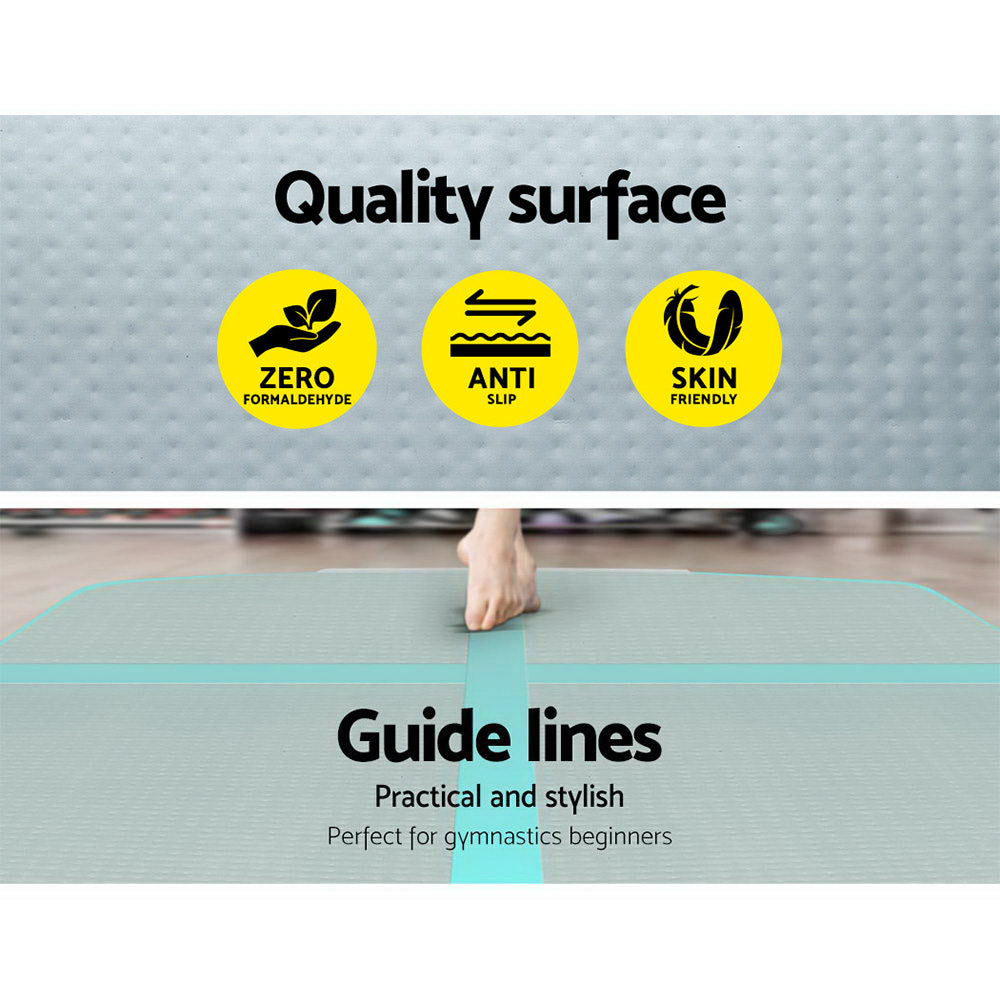 Everfit GoFun 5X1M Inflatable Air Track Mat with Pump Tumbling Gymnastics Green Deals499