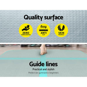 Everfit GoFun 5X1M Inflatable Air Track Mat with Pump Tumbling Gymnastics Green Deals499