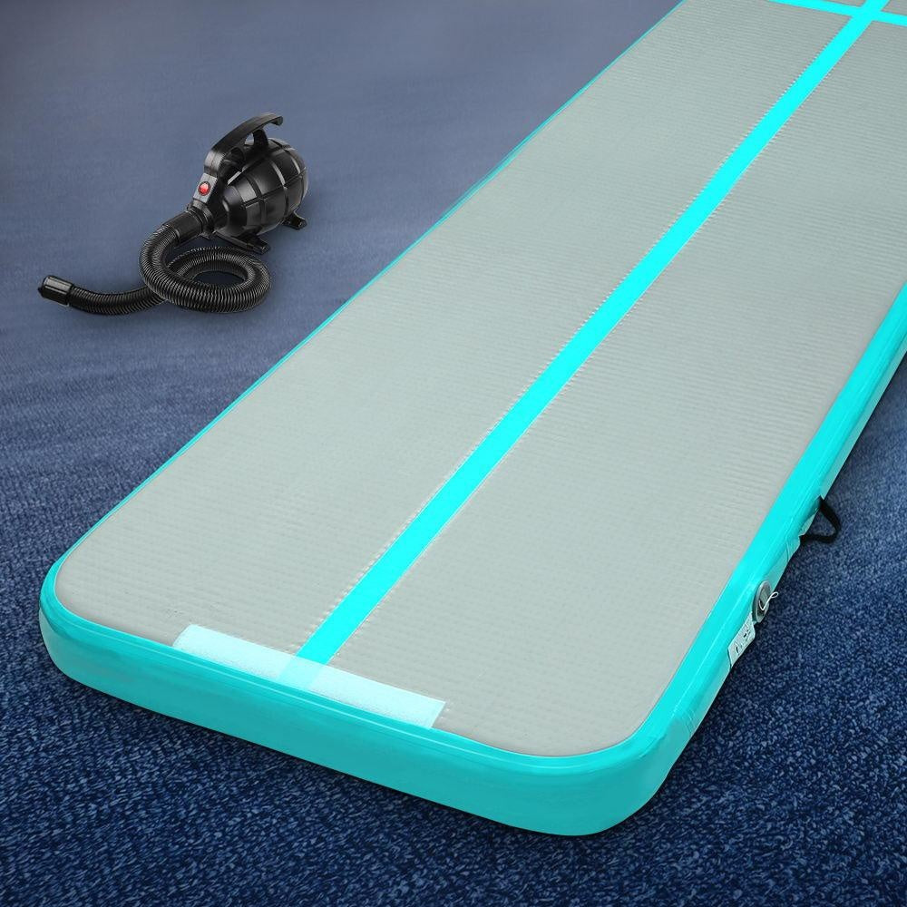 Everfit GoFun 5X1M Inflatable Air Track Mat with Pump Tumbling Gymnastics Green Deals499