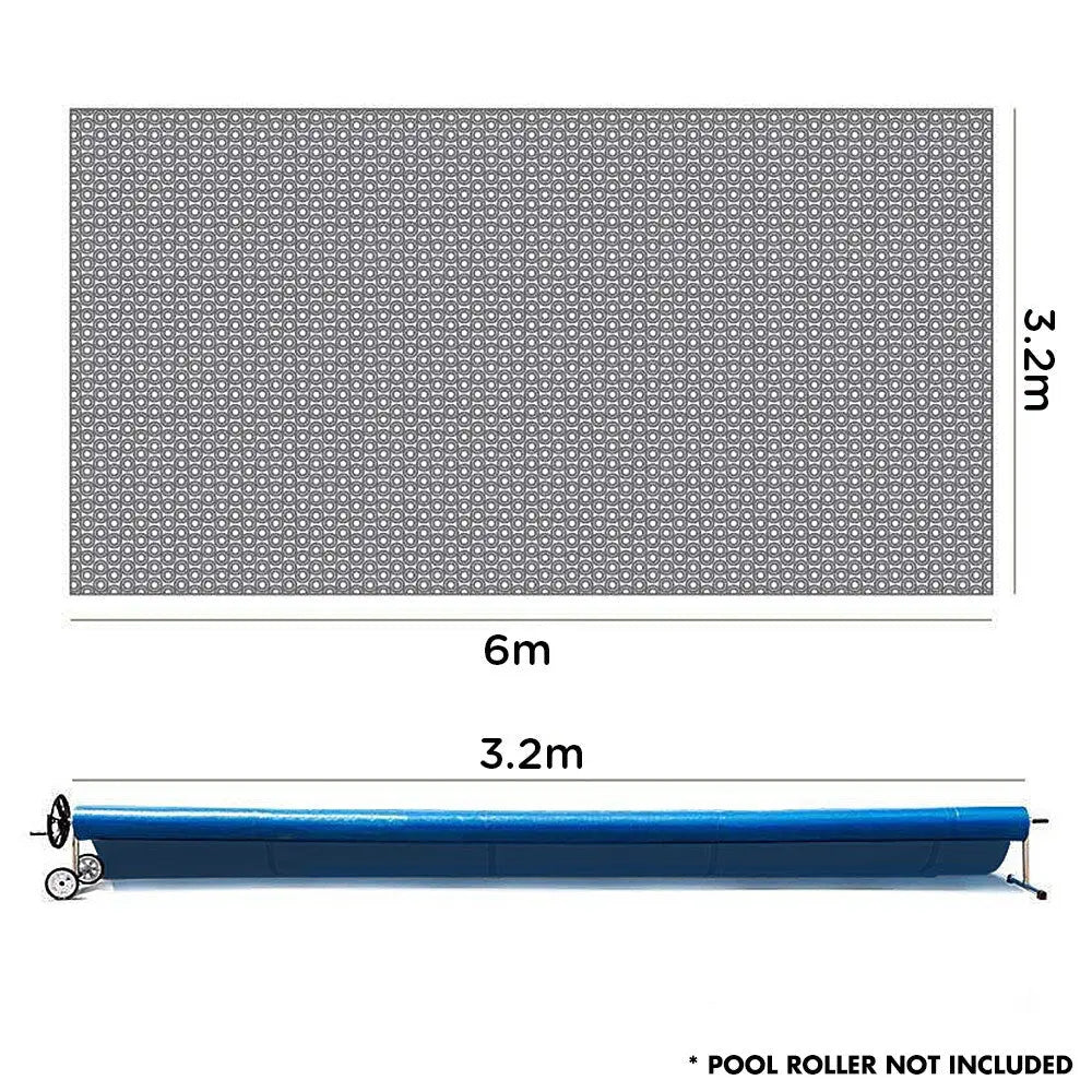 AURELAQUA Solar Swimming Pool Cover 400 Micron Heater Bubble Blanket 6x3.2m from Deals499 at Deals499