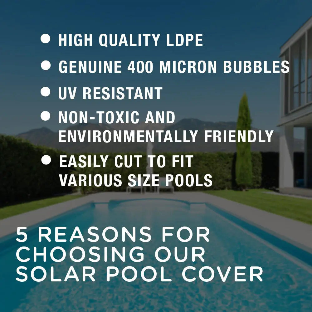 AURELAQUA Solar Swimming Pool Cover 400 Micron Heater Bubble Blanket 9.5x5m from Deals499 at Deals499