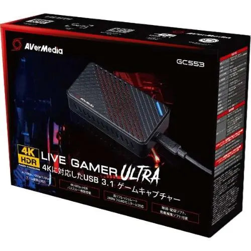 AVERMEDIA GC553 Live Gamer Ultra External 4K Recording, Edit, Capture. and Record 4k @ 30fps. 240 Hz refresh rate. HDR Support. AVERMEDIA
