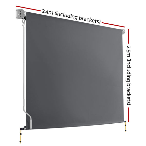 Set of 2 Instahut Outdoor Blinds Roll Down Awning Straight Drop Patio 2.4X2.5M Deals499