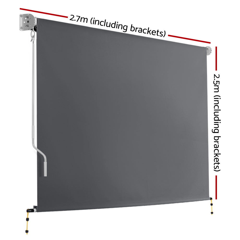 Set of 2 Instahut Outdoor Blinds Roll Down Awning Straight Drop Patio 2.7X2.5M Deals499