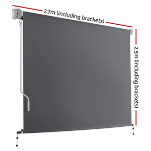 Set of 2 Instahut Outdoor Blinds Roll Down Awning Straight Drop Patio 2.7X2.5M Deals499