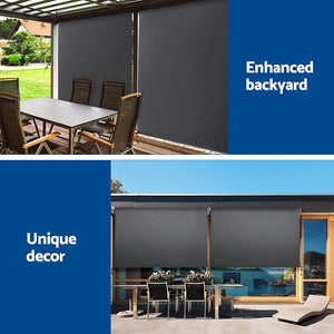 Set of 2 Instahut Outdoor Blinds Roll Down Awning Straight Drop Patio 2.7X2.5M Deals499