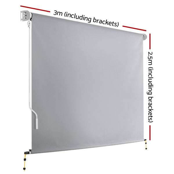 Set of 2 Instahut Outdoor Blinds Roll Down Awning Straight Drop Patio 3.0X2.5M Deals499