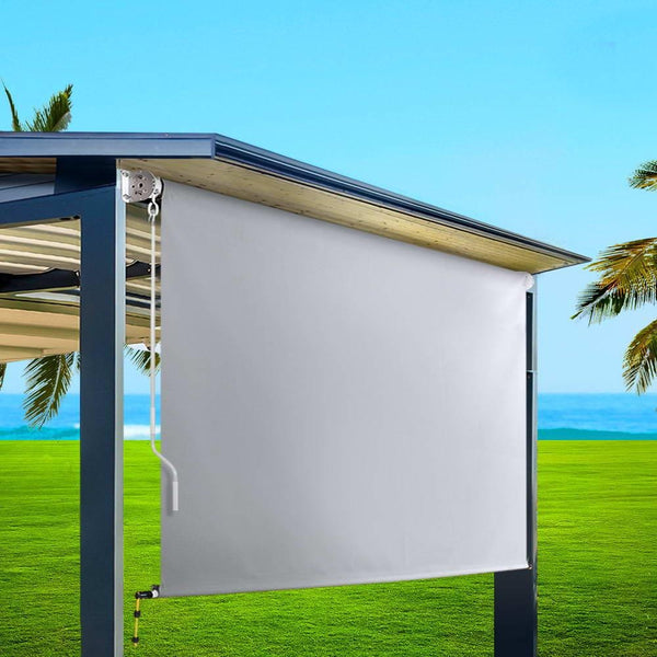 Set of 2 Instahut Outdoor Blinds Roll Down Awning Straight Drop Patio 3.0X2.5M Deals499