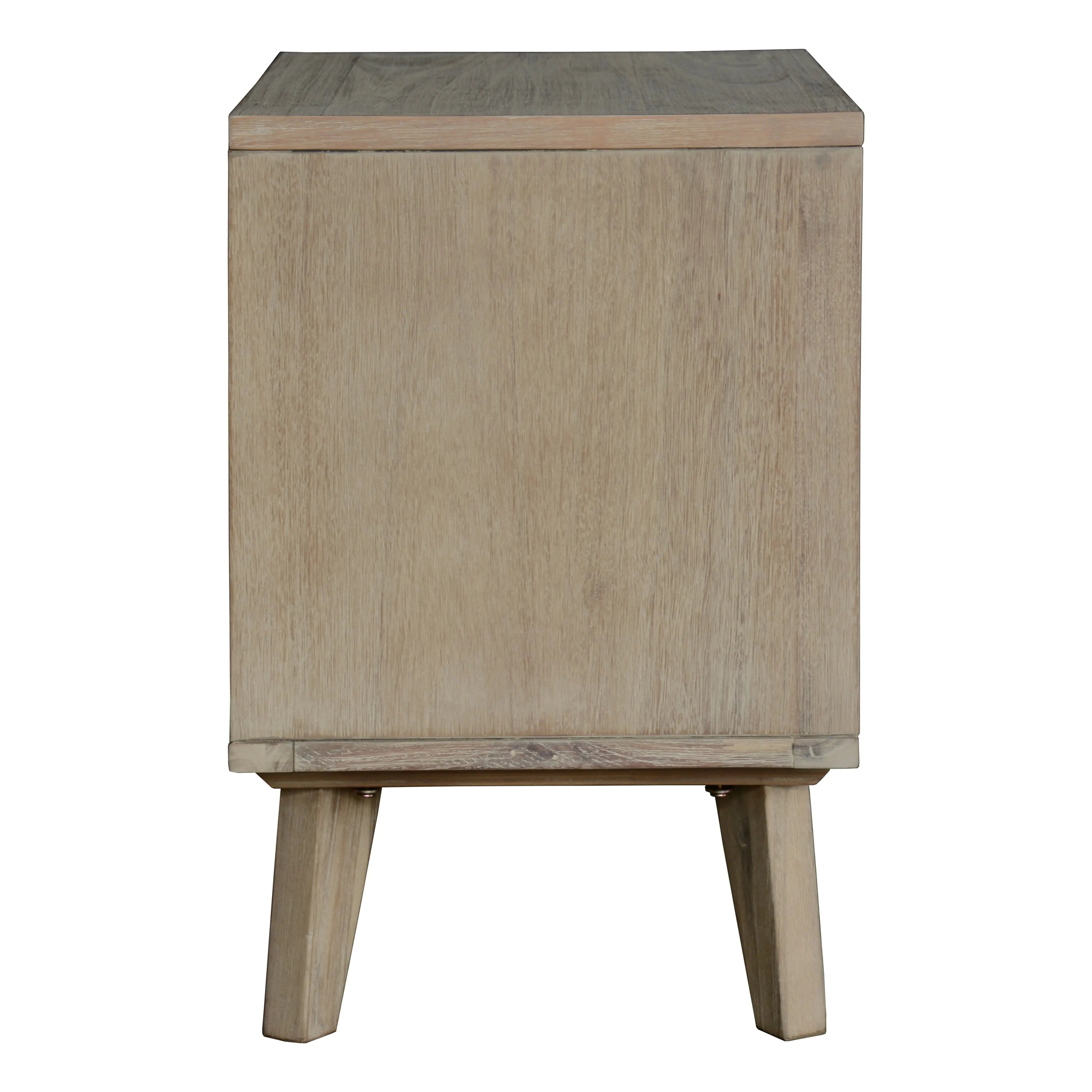 Abelia Bedside Nightstand 2 Drawers Storage Cabinet Shelf Side End Table - Brushed Smoke Deals499
