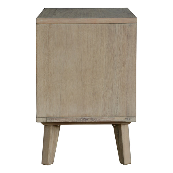 Abelia Bedside Nightstand 2 Drawers Storage Cabinet Shelf Side End Table - Brushed Smoke Deals499