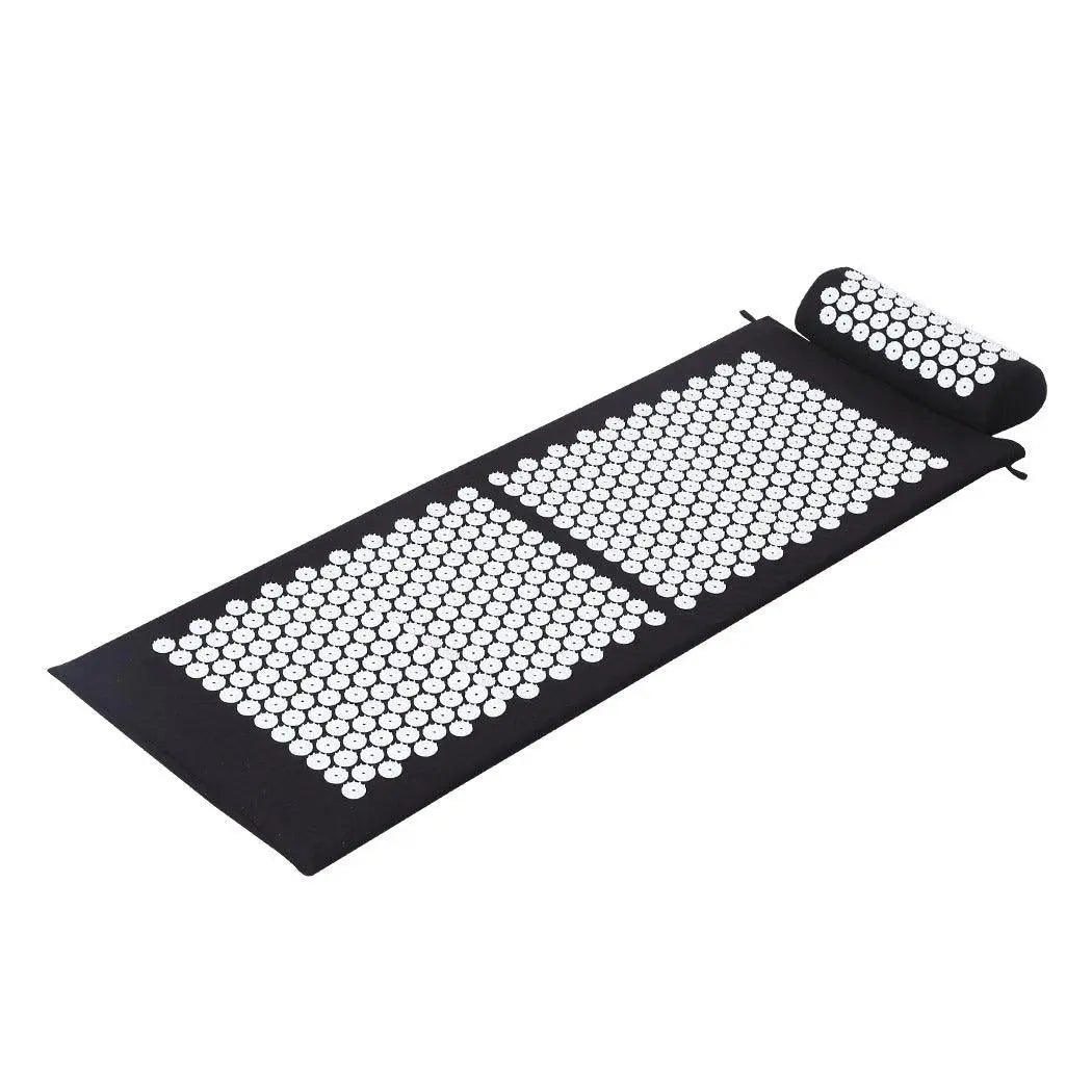 Acupressure Mat Yoga Massage Shakti Sit Lying Pain Stress Relax Black 130 x 50cm Deals499