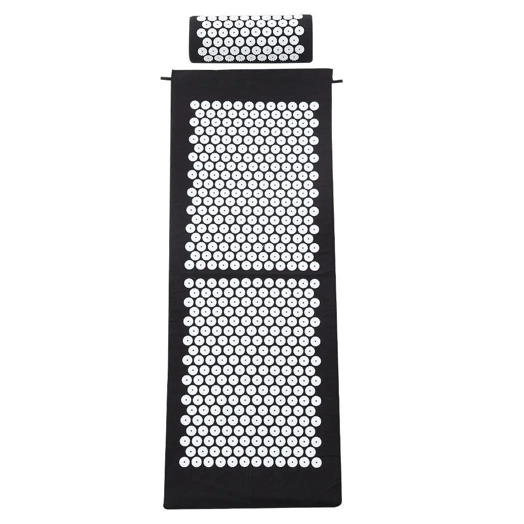 Acupressure Mat Yoga Massage Shakti Sit Lying Pain Stress Relax Black 130 x 50cm Deals499