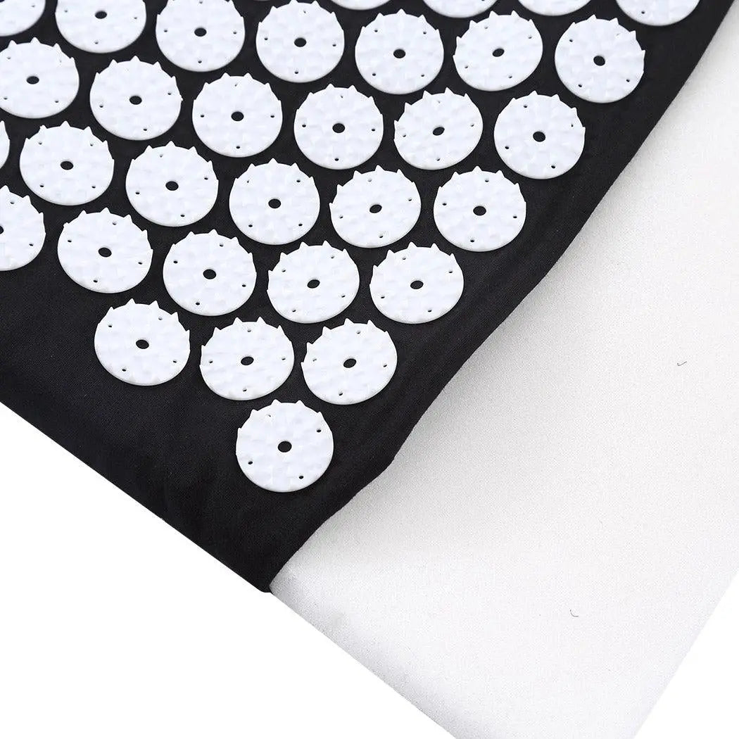 Acupressure Mat Yoga Massage Shakti Sit Lying Pain Stress Relax Black 68 x 42cm Deals499