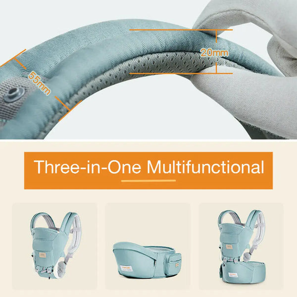 Adjustable Ergonomic Infant Baby Carrier With Hip Seat Stool Wrap Sling Backpack Lake Blue Deals499
