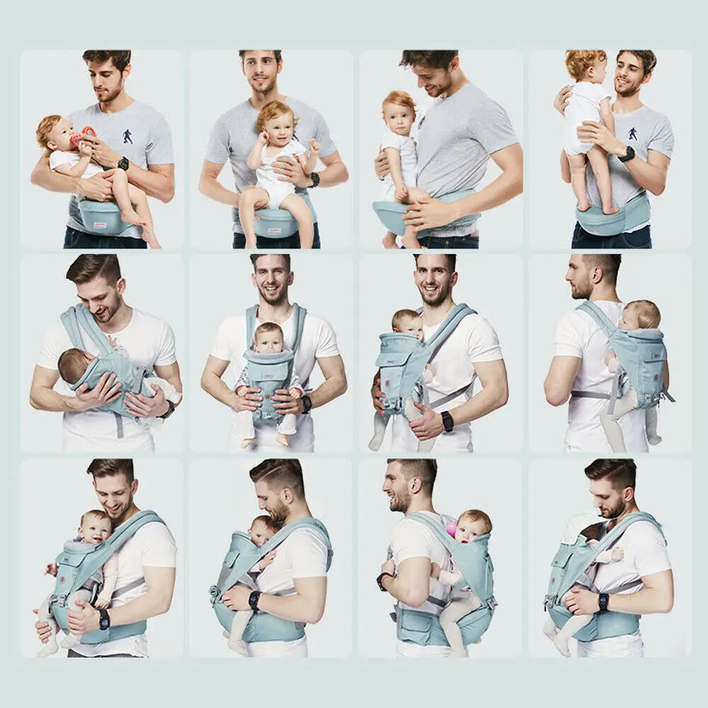 Adjustable Ergonomic Infant Baby Carrier With Hip Seat Stool Wrap Sling Backpack Lake Blue Deals499