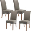 Aksa Fabric Upholstered Dining Chair Set of 4 Solid Pine Wood Furniture - Grey Deals499
