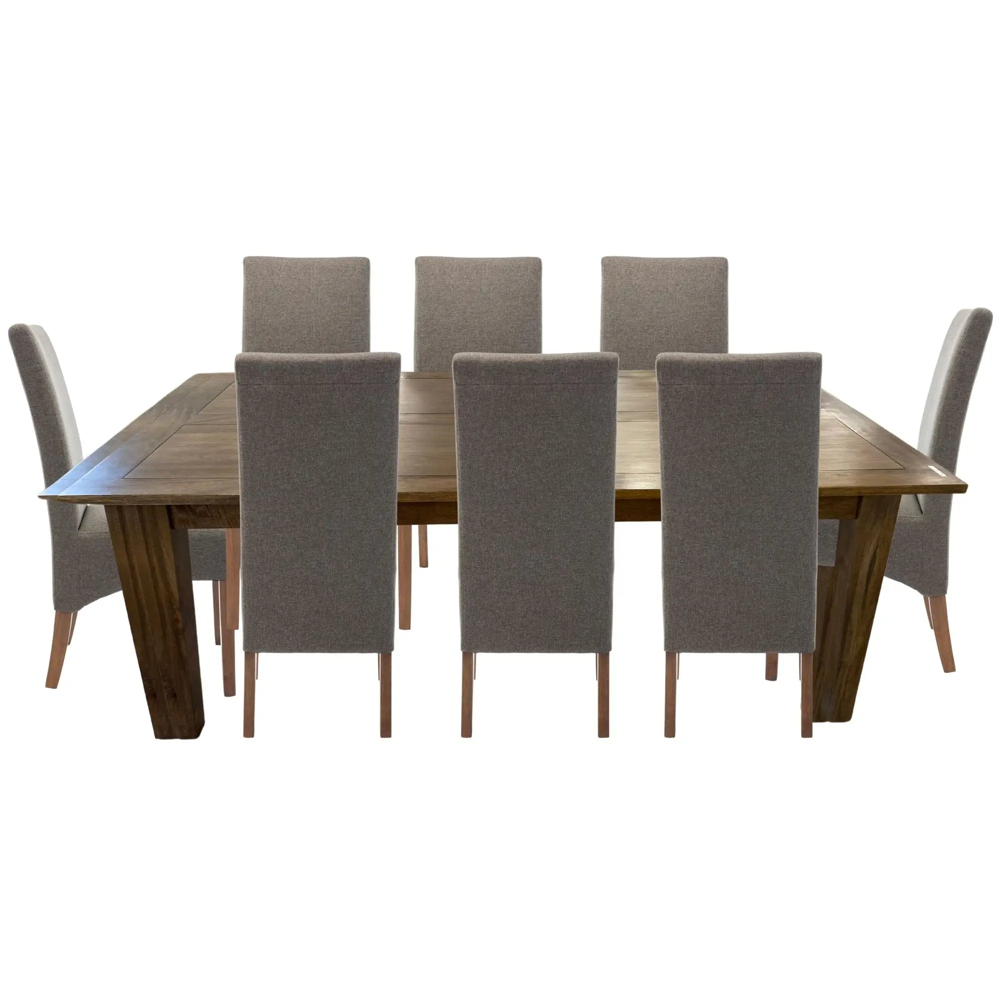 Aksa Fabric Upholstered Dining Chair Set of 4 Solid Pine Wood Furniture - Grey Deals499