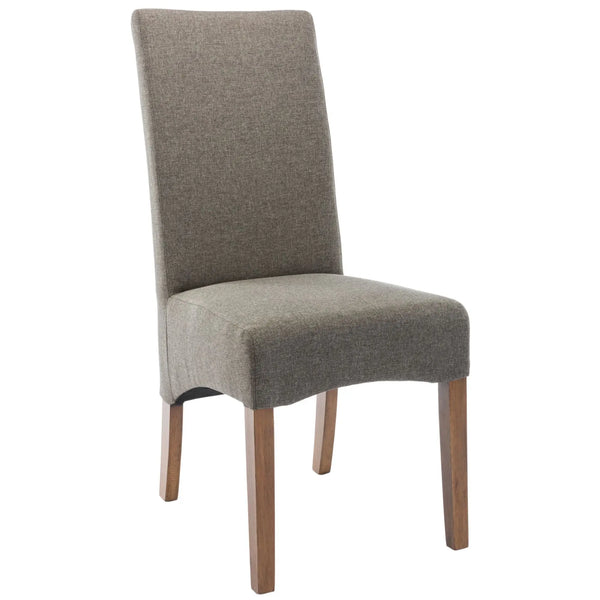 Aksa Fabric Upholstered Dining Chair Set of 8 Solid Pine Wood Furniture - Grey Deals499